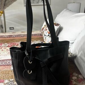 Anastasov Kyiv, Ukraine Black Matte Leather Tote Bag